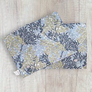 William Morris Cotton Percale Standard Shams Set 2 Botanical Foliage Blue Green